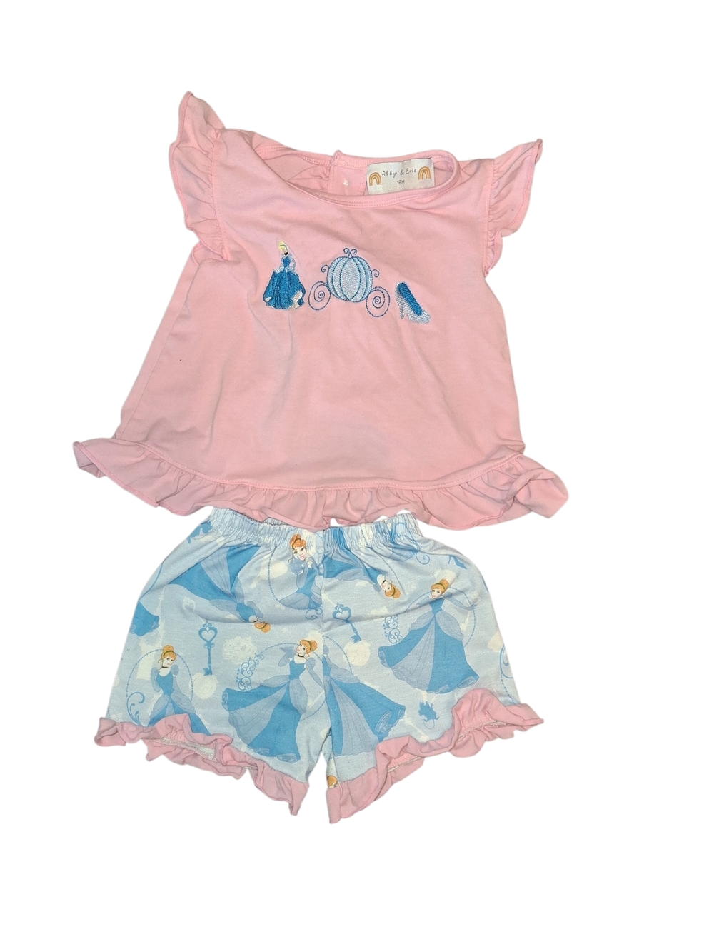 Girls Pink & Blue Princess Short Pajama Set by olly bon